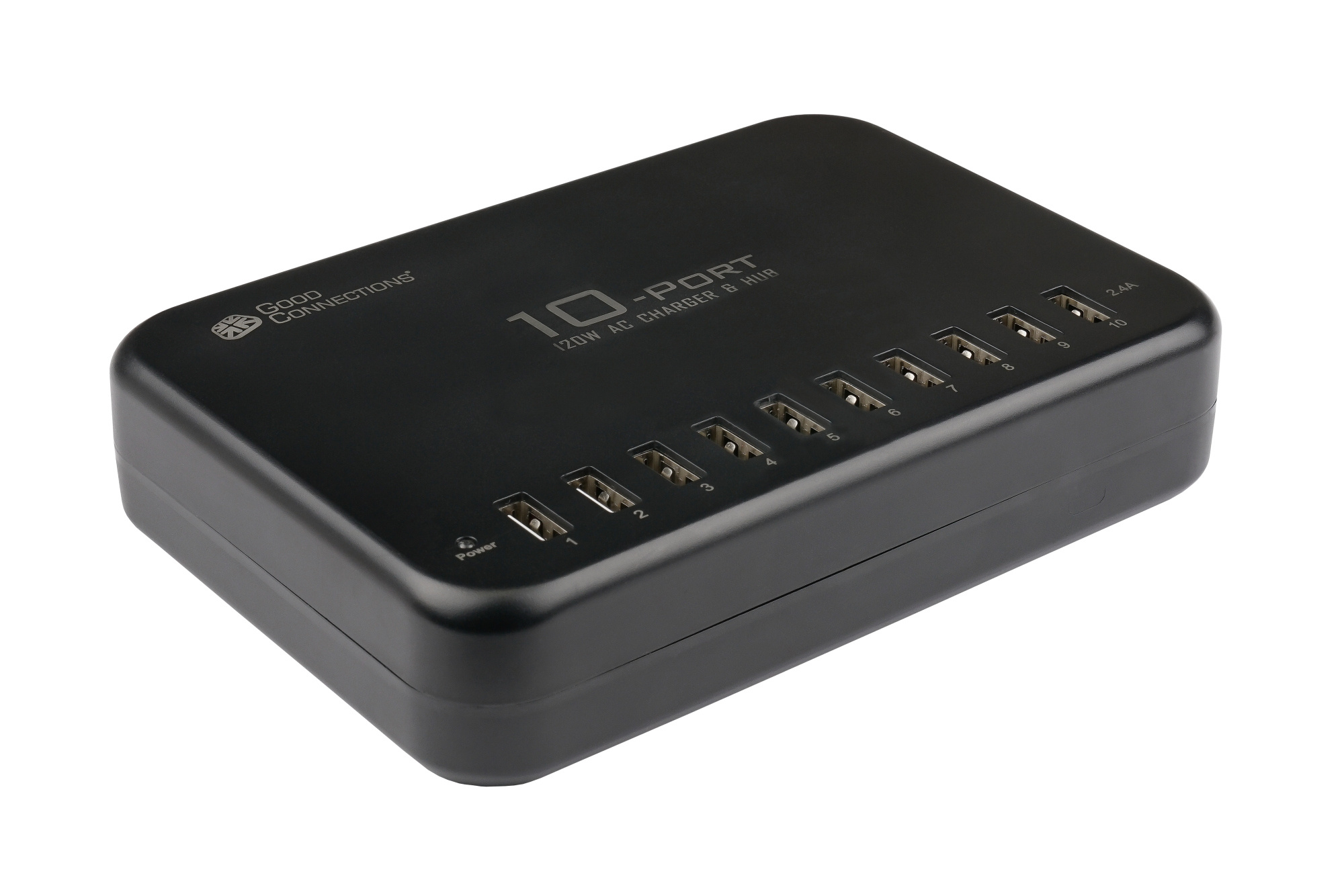 Good Connections USB-Desktop-Schnellladestation 120W, 10-Port (10x USB-A),...
