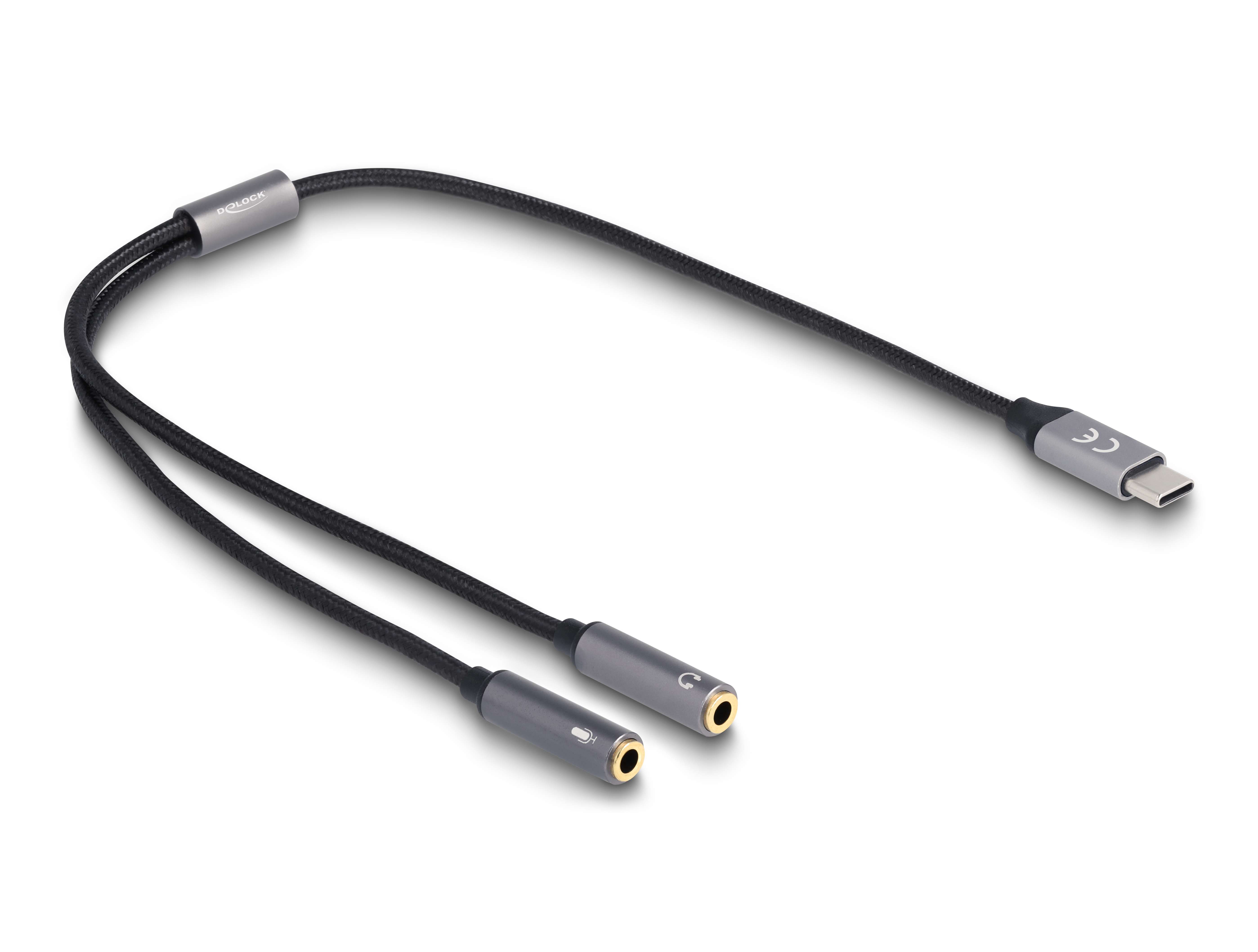 Delock Adapter, USB-C Stecker -> 2x Klinkenbuchse 3,5mm
