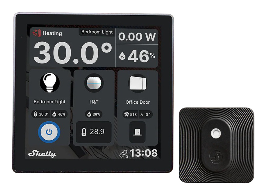 Shelly - Unterputz - Wall Display Black & BLU H&T Black - Android - WLAN -...