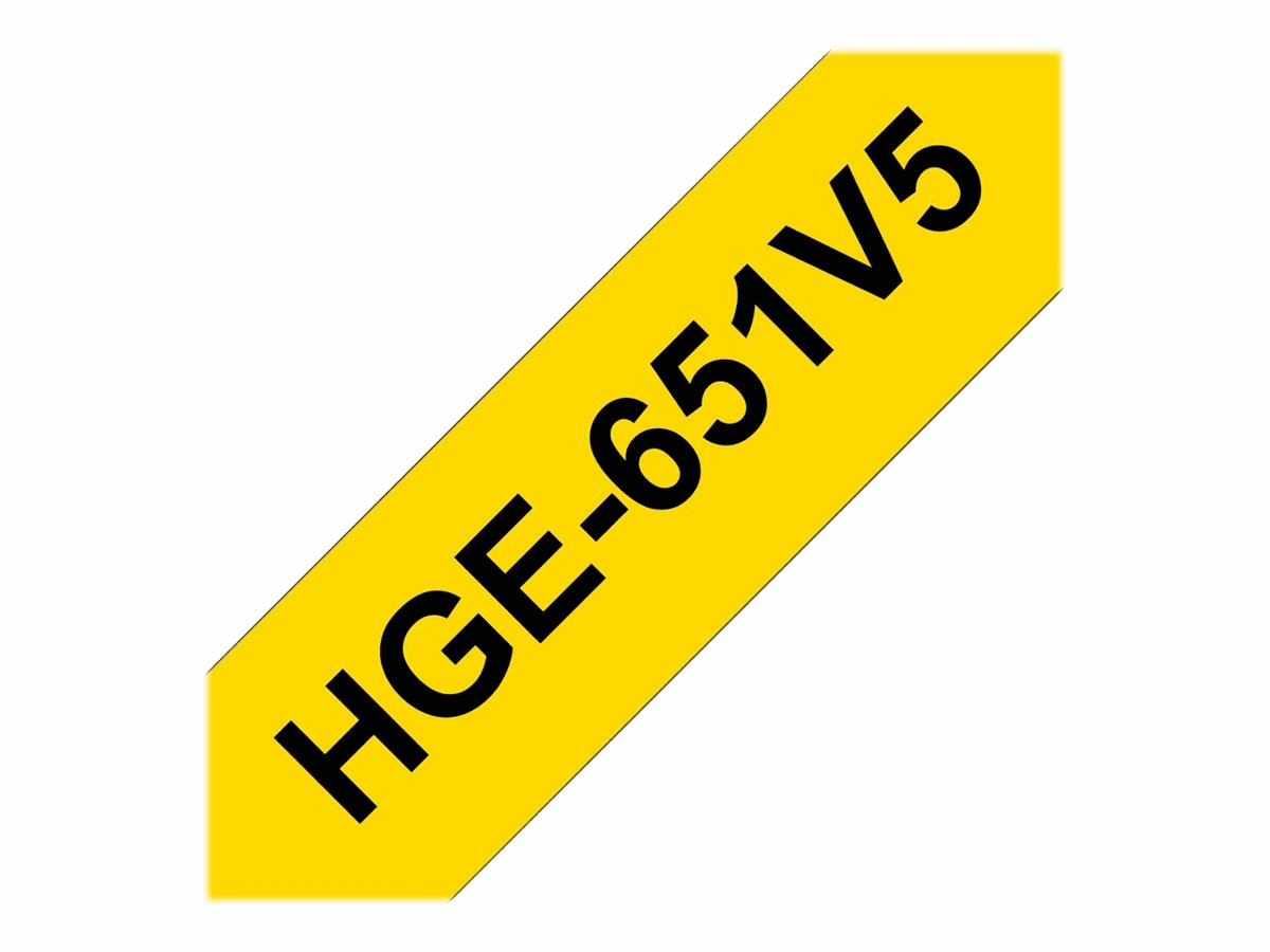 Brother HGE-651V5 - Schwarz auf Gelb - Rolle (2,4 cm x 8 m)