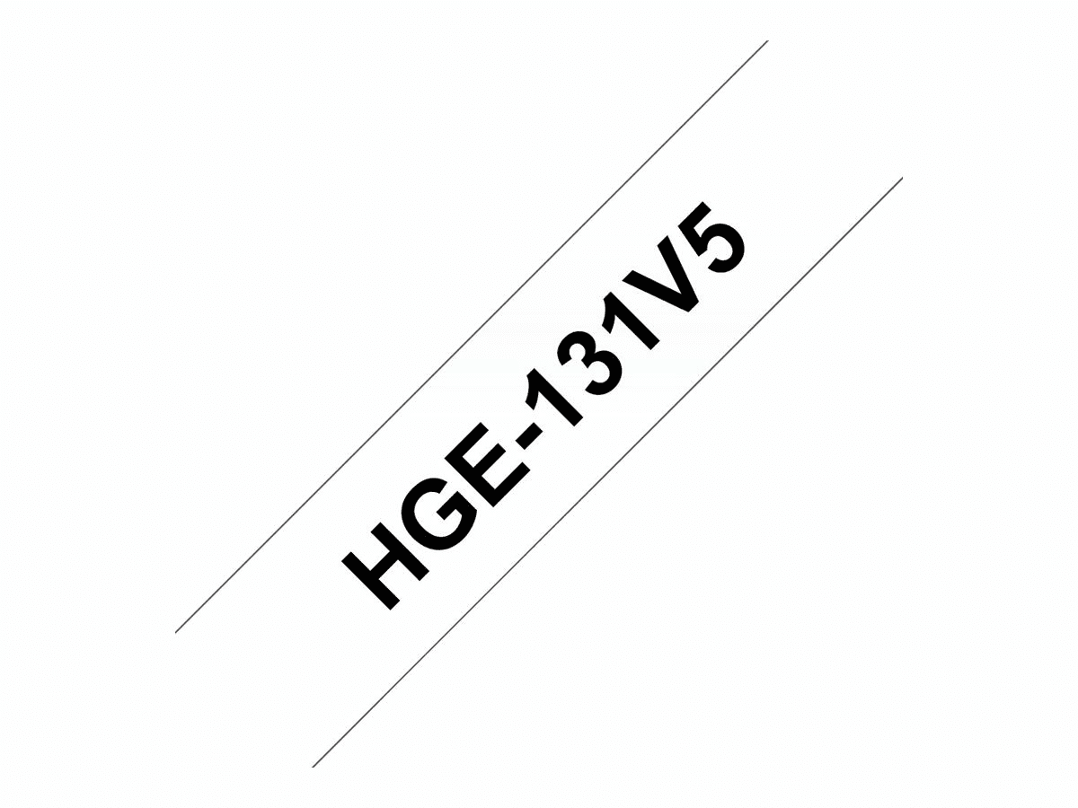 Brother HGE-131V5 - Schwarz auf durchsichtig - Rolle (1,2 cm x 8 m)
