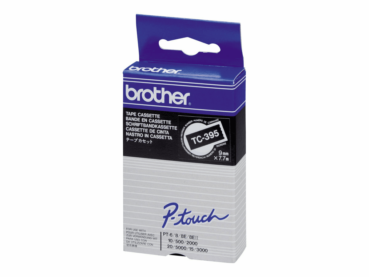 Brother Schwarz, weiß - Rolle (0,9 cm x 8 m) 1 Kassette(n) laminiertes Band