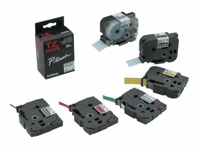 Brother Schwarz auf Orange - Rolle (1,2 cm x 8 m) Fluoriszierende Bänder