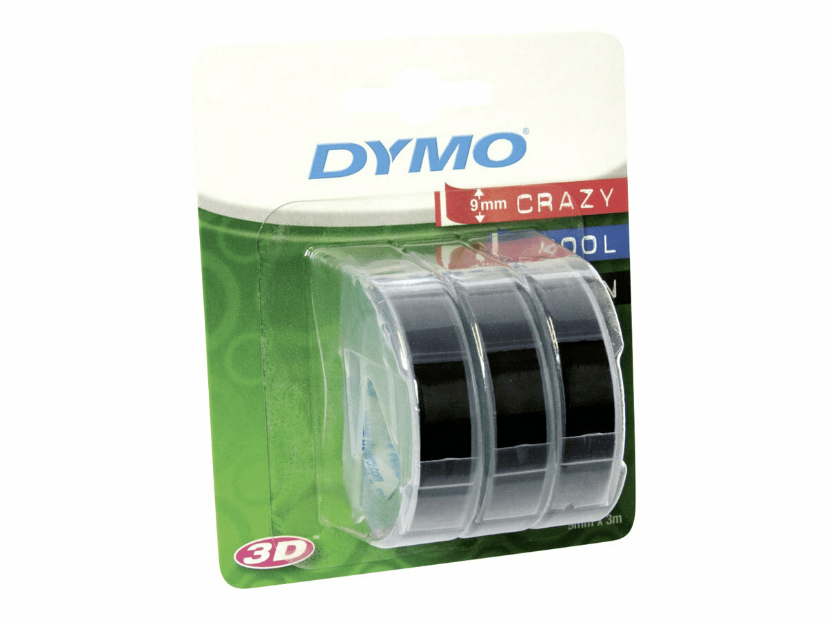Dymo Selbstklebend - Schwarz - Rolle (0,9 cm x 3 m) 3 Rolle(n) Blisterverpackung