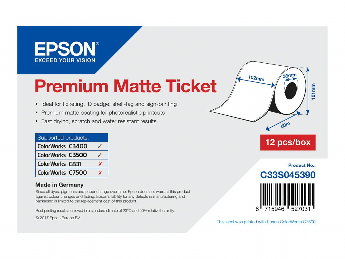 Epson Etiketten matt 102mm x 50m