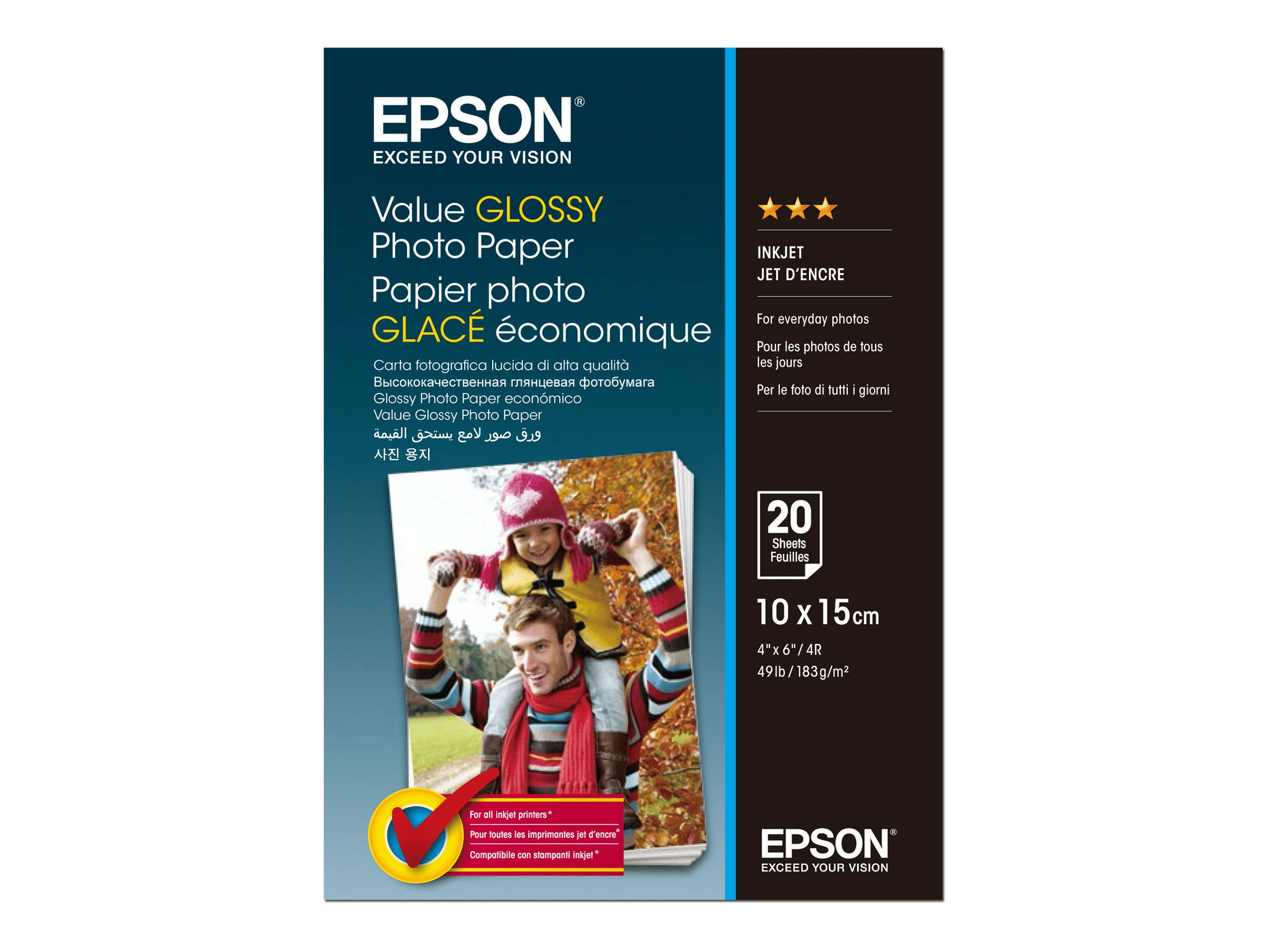Epson Papier, Value Glossy, 10x15cm,  20 Blatt