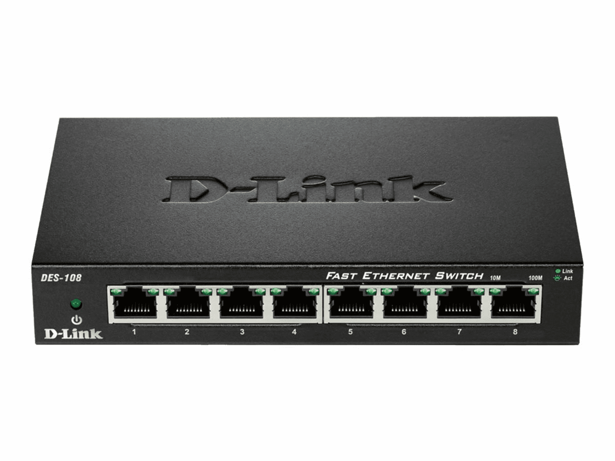 D-Link DES 108 - Switch - 8 x 10/100 - Desktop