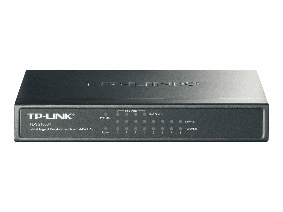 TP-Link TL-SG1008P Desktop Gigabit Switch, 8x RJ-45, PoE