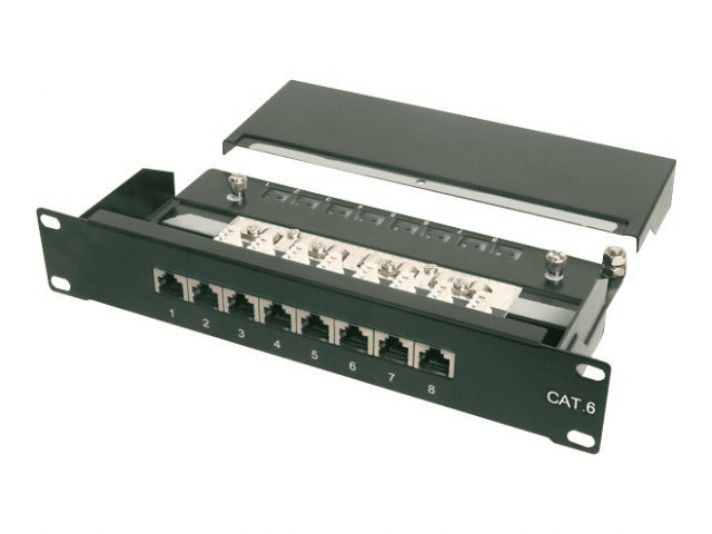 DIGITUS CAT 6 - Cl. E 8-Port Patch-Panel - RAL 9.005