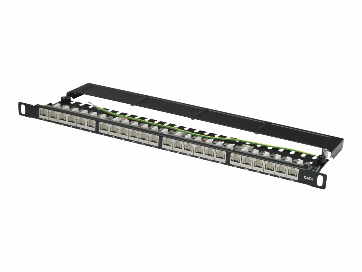 DIGITUS Class E 24-Port Patch-Panel - RAL 9.005