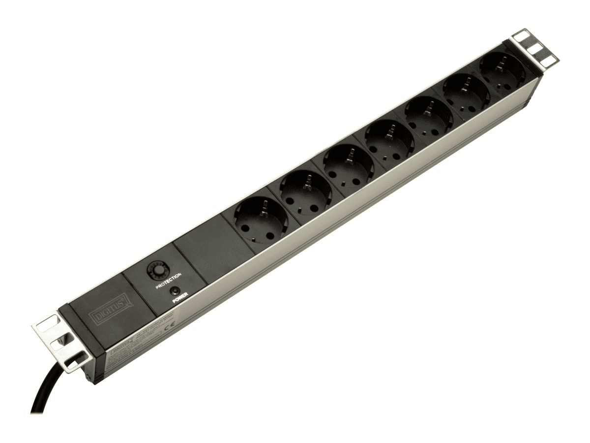 DIGITUS 19 Outlet Strip 250V 2m Schwarz Spannungsschutz