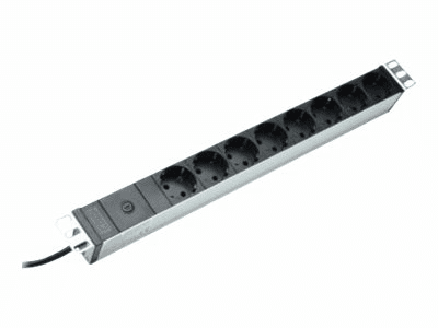 Digitus Steckdosenleiste mit Aluminiumprofil und Vorsicherung, 8-fach...