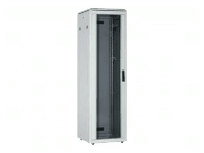 19 Schrank 42HE Glastür, H2060 x B600 x T600mm, Grau
