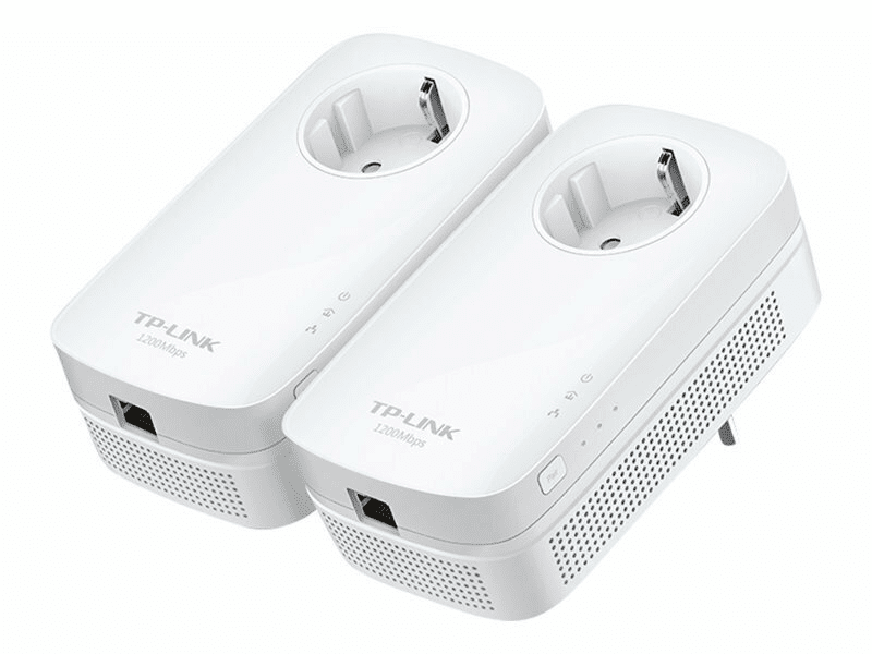 TP-Link TL-PA8010P KIT Powerline AV1200 Passthrough Starter Kit, HomePlug...