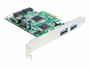 Delock PCI Express Card > 2 x external USB 3.0, 2 x internal SATA 6 Gb/s