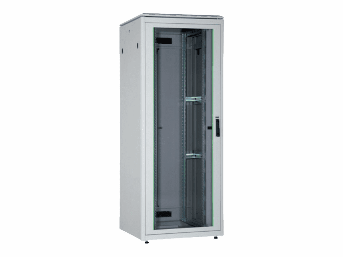 Serverschrank 42HE Lochblechtüre, H1952 x B800 x T1000mm, grau