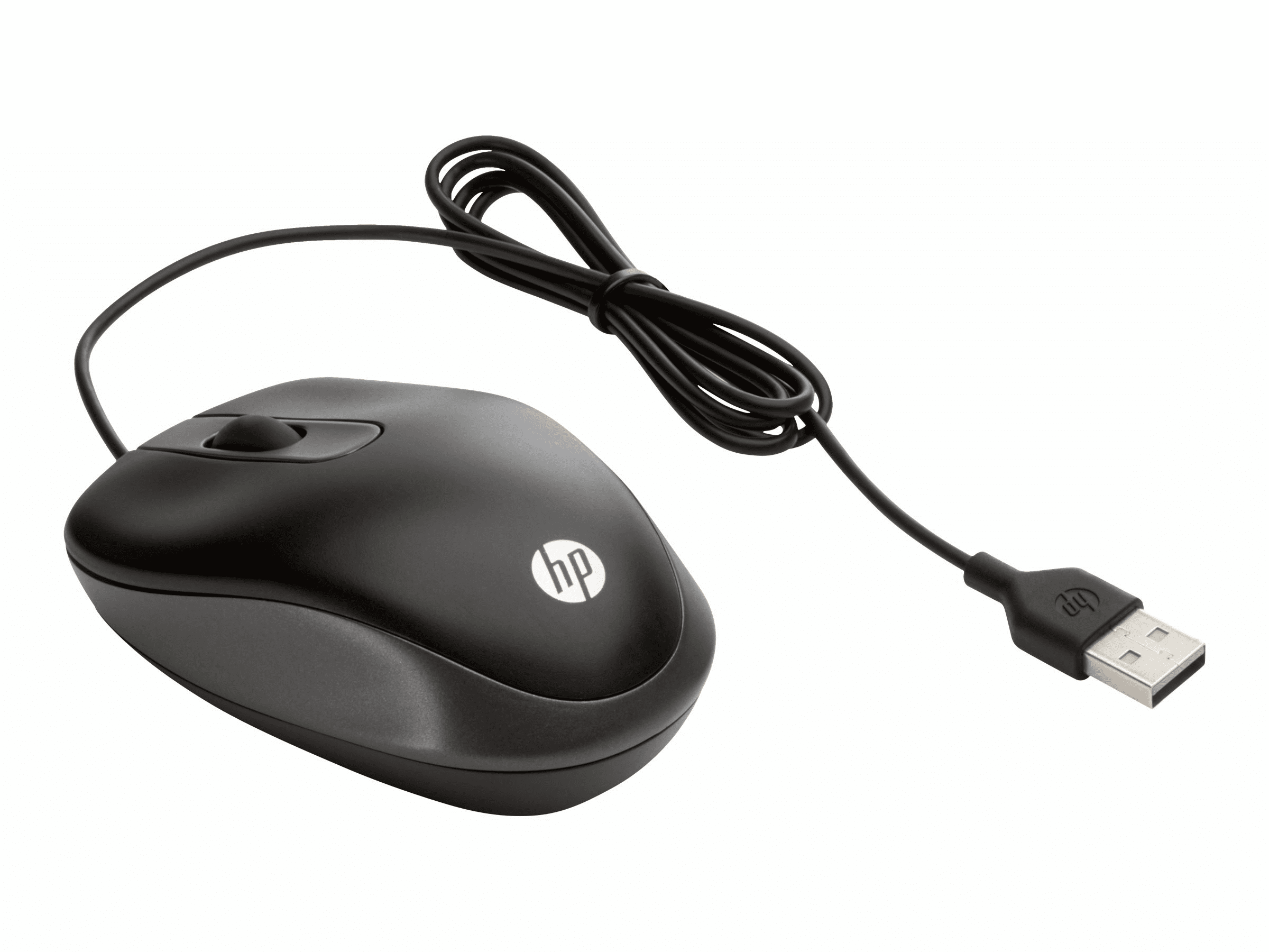 HP USB-Reisemaus - Maus - 1.000 dpi Optisch - 3 Tasten - Schwarz