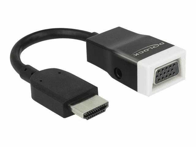 Delock 65587 HDMI-A VGA - 3.5mm Schwarz - Weiß Kabelschnittstellen-/adapter
