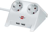 Brennenstuhl 2-fach Steckdosenleiste mit USB Ports, 1,8m