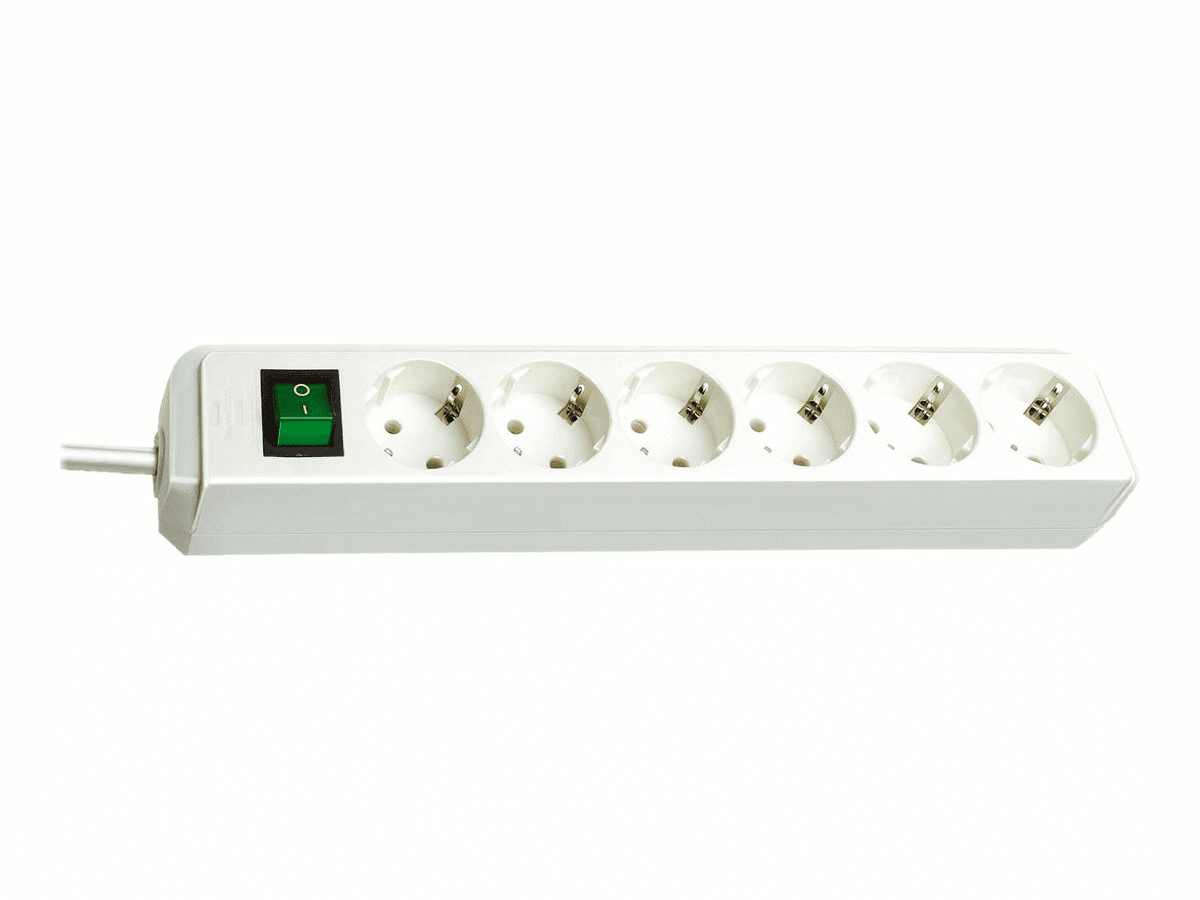 Brennenstuhl Eco-Line - 6-fach Steckdosenleiste mit Schalter, 3m