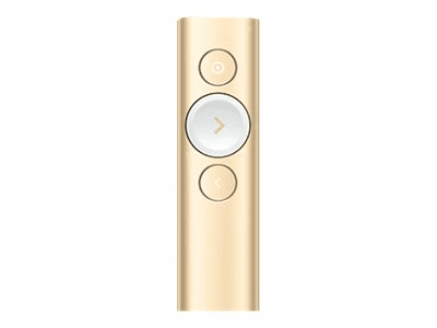 Logitech Spotlight - Fernbedienung - Laser, Optisch - 3 Tasten - Gold