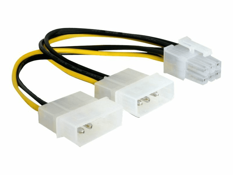 DeLOCK 6-Pin PCIe zu 2x 4-Pin Molex Adapter 15cm