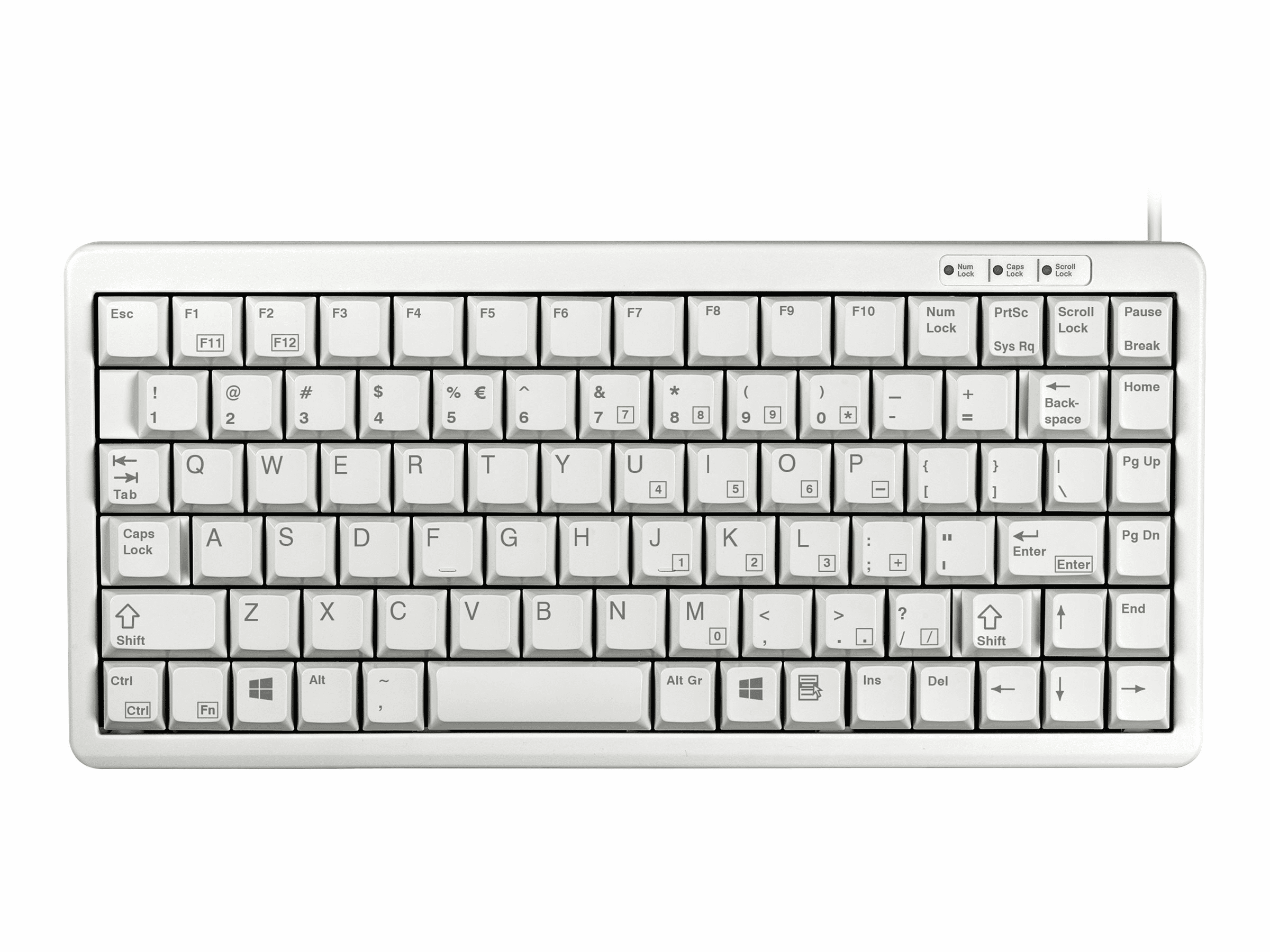 Cherry Slim Line Compact-Keyboard G84-4100 - Tastatur - Laser - 86 Tasten...