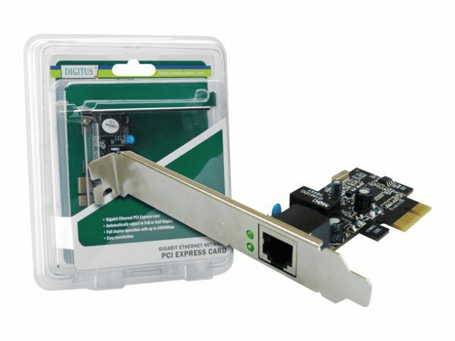 Digitus 2-Port Gigabit Ethernet Netzwerkkarte, RJ45, PCI Express, Intel Chipsatz