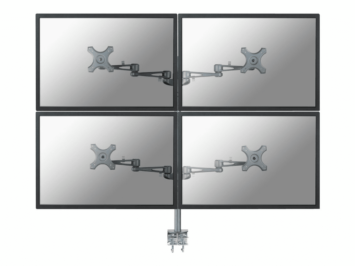 NEWSTAR DeskMount 4x25,4-66,04cm 4x10-26Zoll 12 kg Clamp Silver