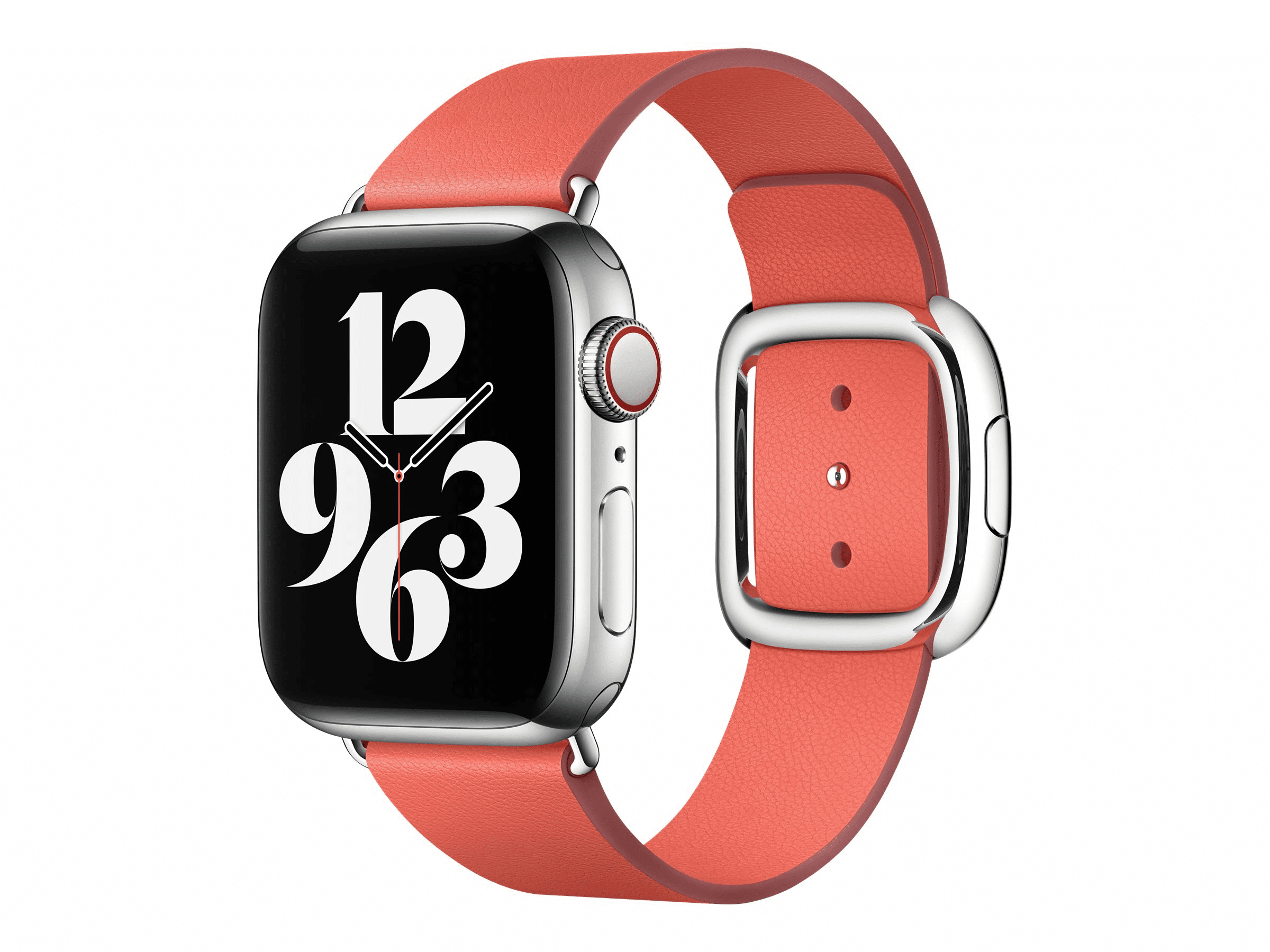 Apple Watch 40mm Modernes Lederarmband, zitruspink, groß