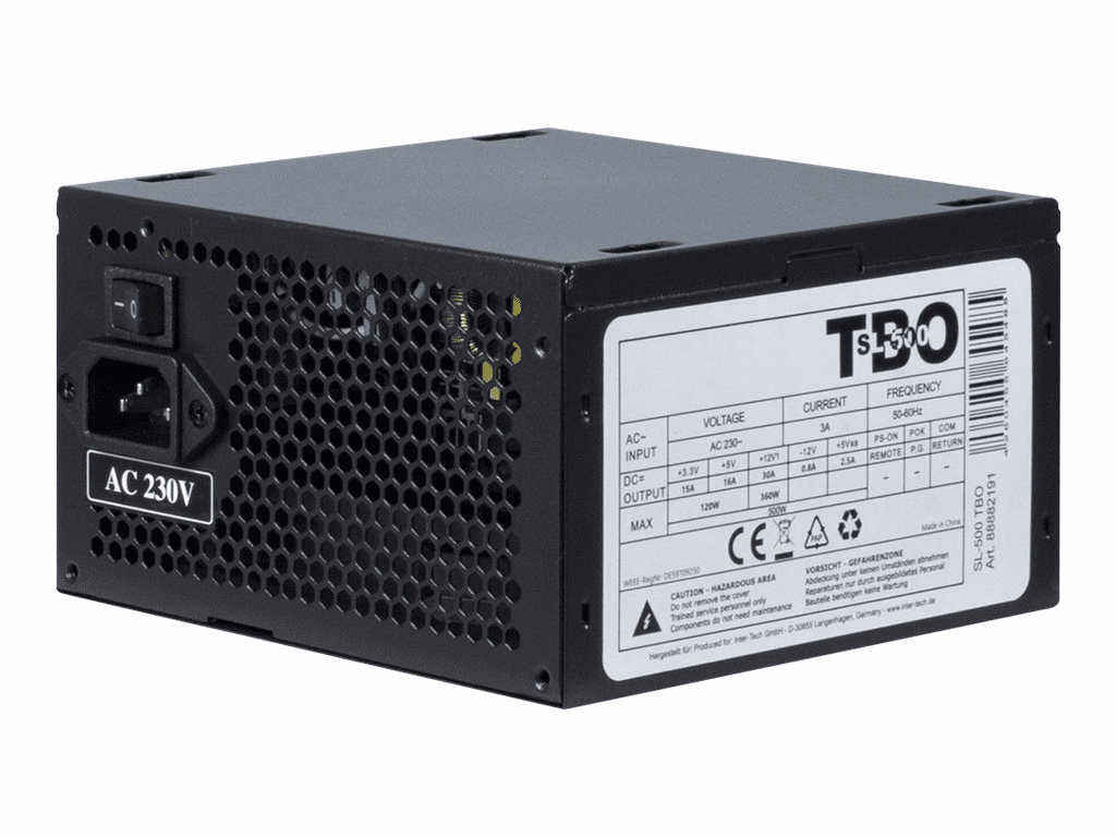 Inter-Tech SL-500 TBO - 500 W - 230 V - 50/60 Hz - 3 A - Passiv - 120 W