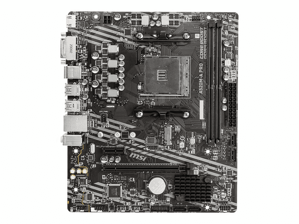 MSI A520M-A PRO mATX Mainboard Sockel AM4 DVI/HDMI/M.2/SATA -  ATX Mainboard...