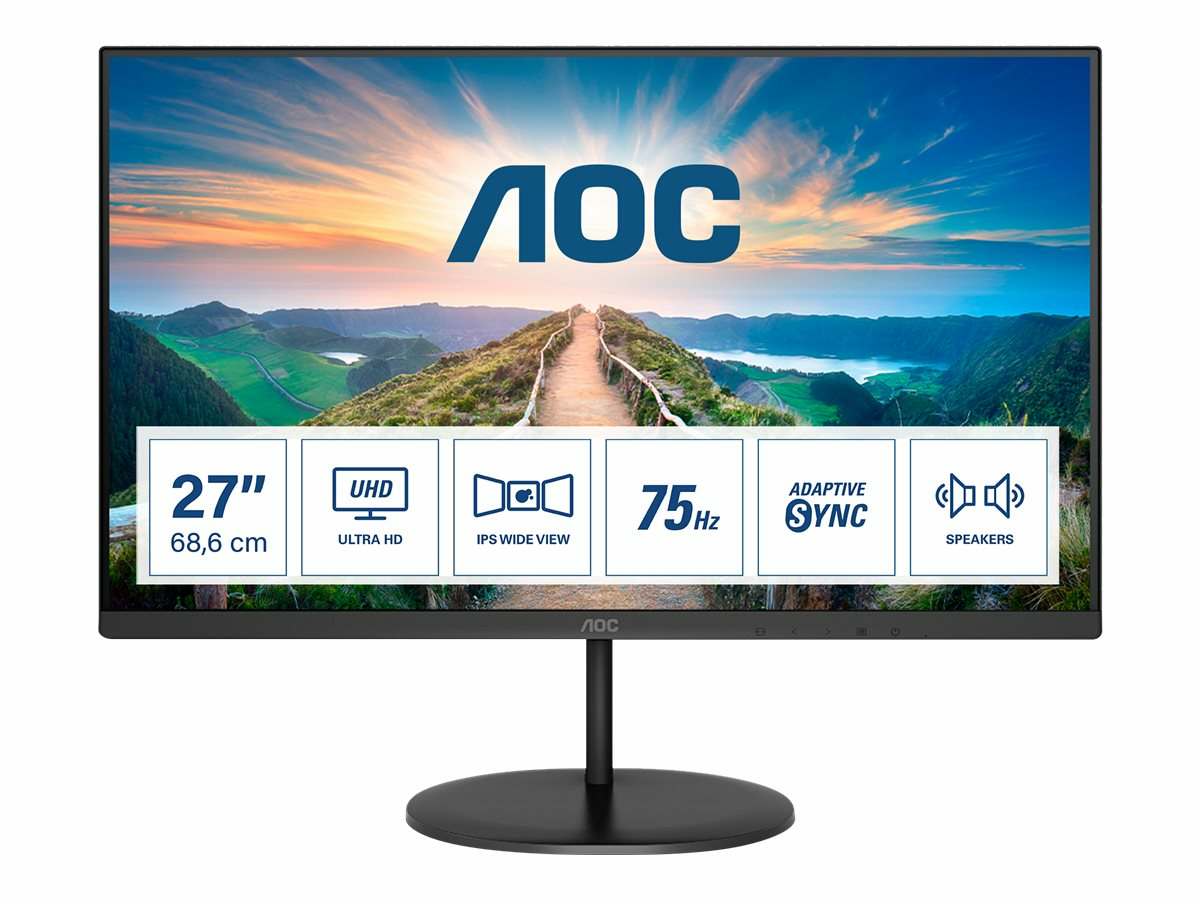 AOC U27V4EA - LED-Monitor - 68.6 cm (27) - 3840 x 2160 4K @ 75 Hz