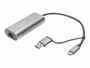 DIGITUS USB Type-C Gigabit Ethernet Adapter 2.5G, USB-C + USB A