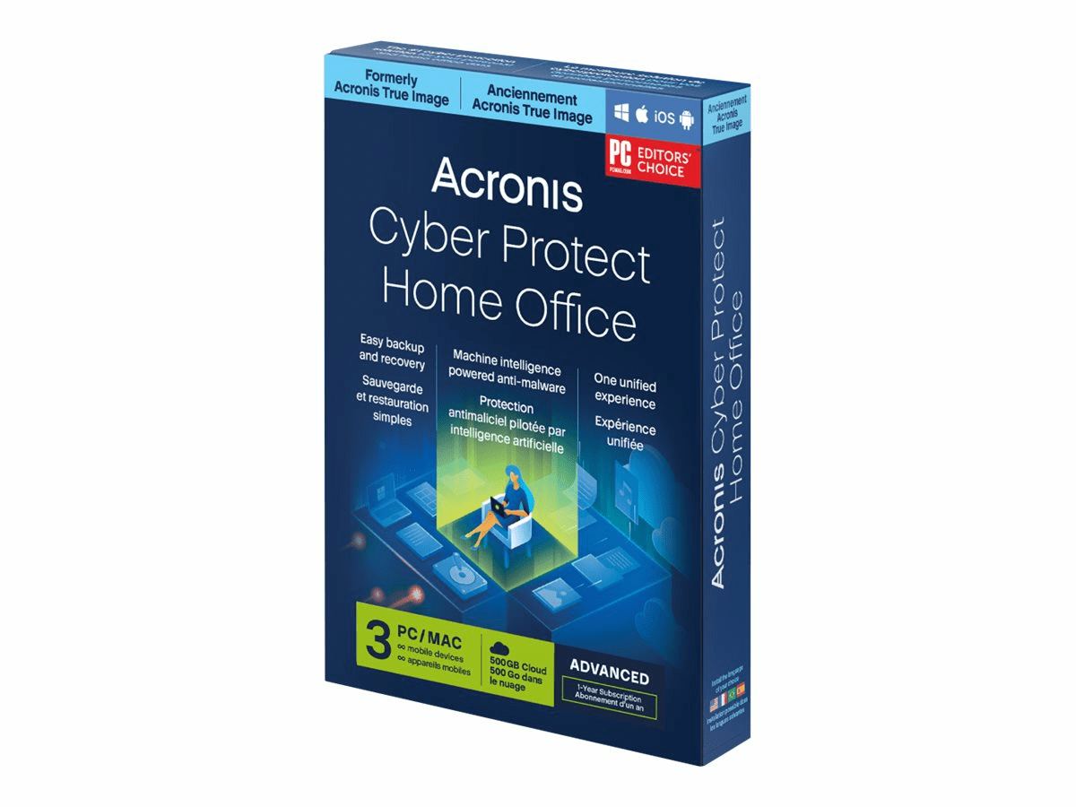 Acronis Cyber Protect Home Office Advanced - Abonnement-Lizenz (1 Jahr) - 3...