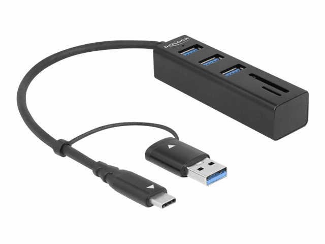 Delock Hub - 3 x USB 3.2 Gen 1 + 1 x USB-C 3.2 Gen 1