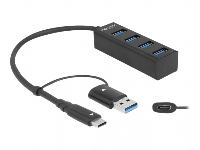 Delock Hub - 4 x USB 3.2 Gen 1 + 1 x USB-C 3.2 Gen 1