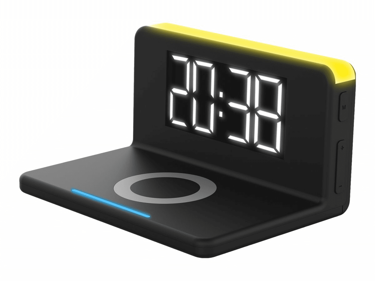 TERRATEC ChargeAir clock / Wireless Charging mit 10W / Integrierter Wecker / LED