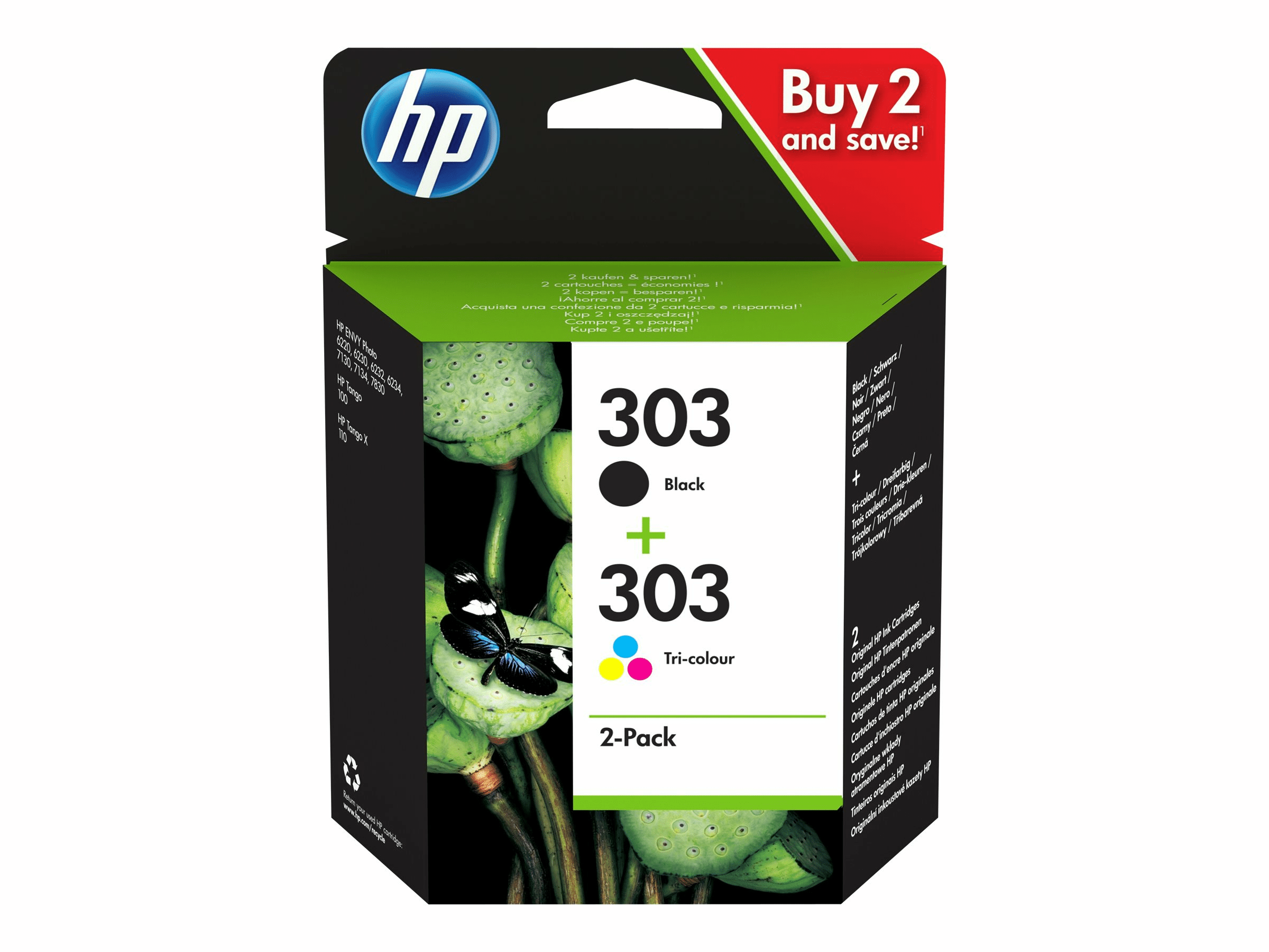 HP Multipack cyan/magenta/yellow/black Nr. 303 (3YM92AE) ca. 200 & 165 Seiten