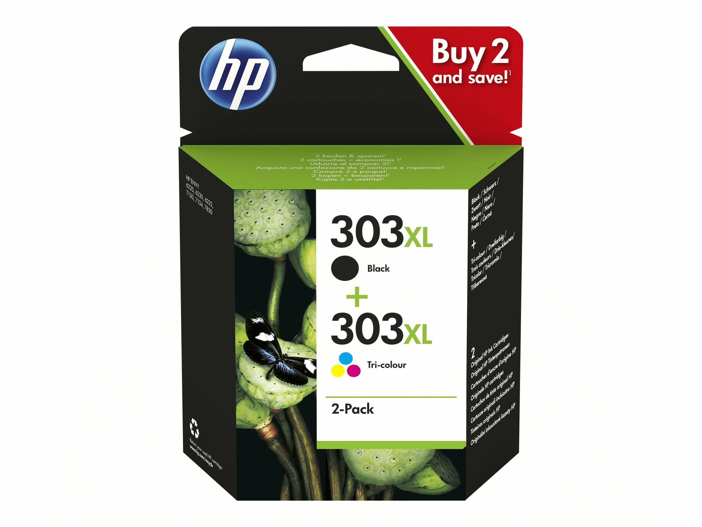 HP Multipack cyan/magenta/yellow/black Nr. 303XL (3YN10AE) ca. 600 & 415 Seiten