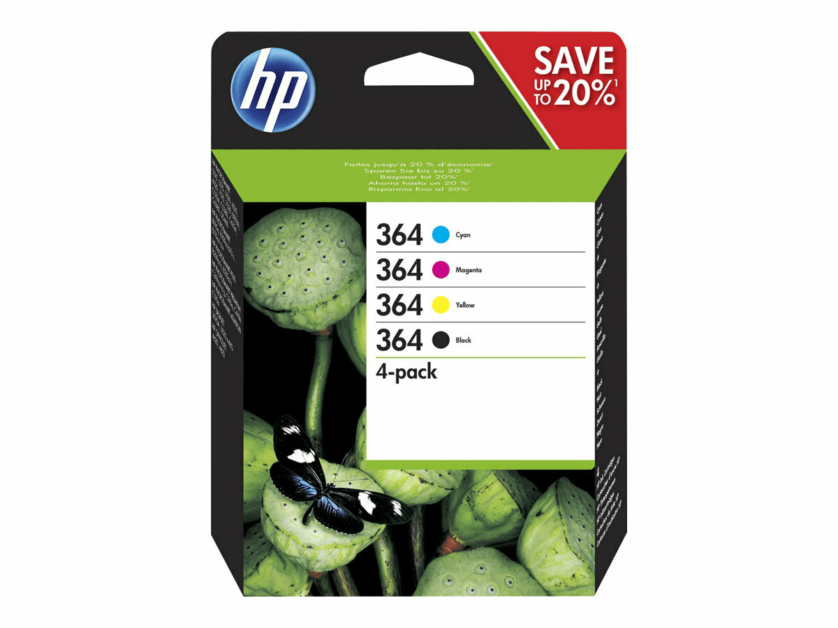 HP Multipack black/cyan/magenta/yellow Nr. 364 (N9J73AE) ca. 250 S. black und...