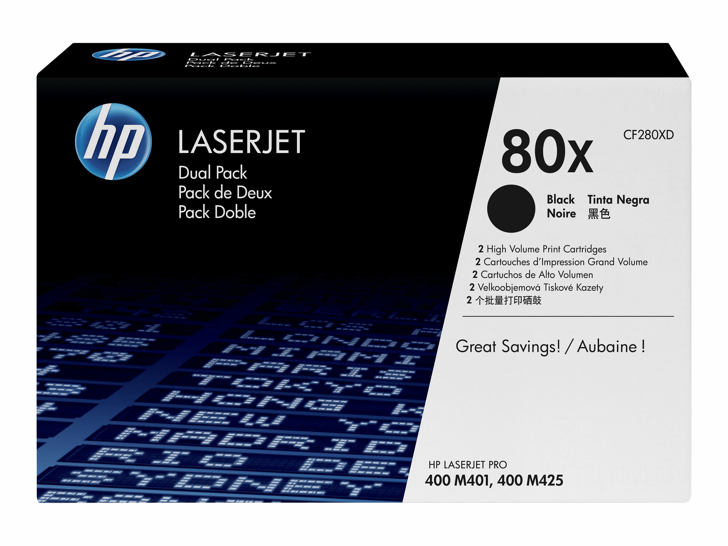 HP Toner black Nr. 80X (CF280XD) je ca. 6.900 Seiten, Doppelpack