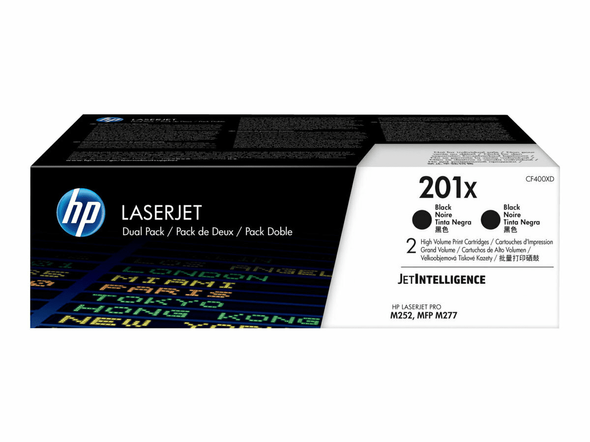 HP Toner black Nr. 201X (CF400XD) je ca. 2.800 Seiten, Doppelpack