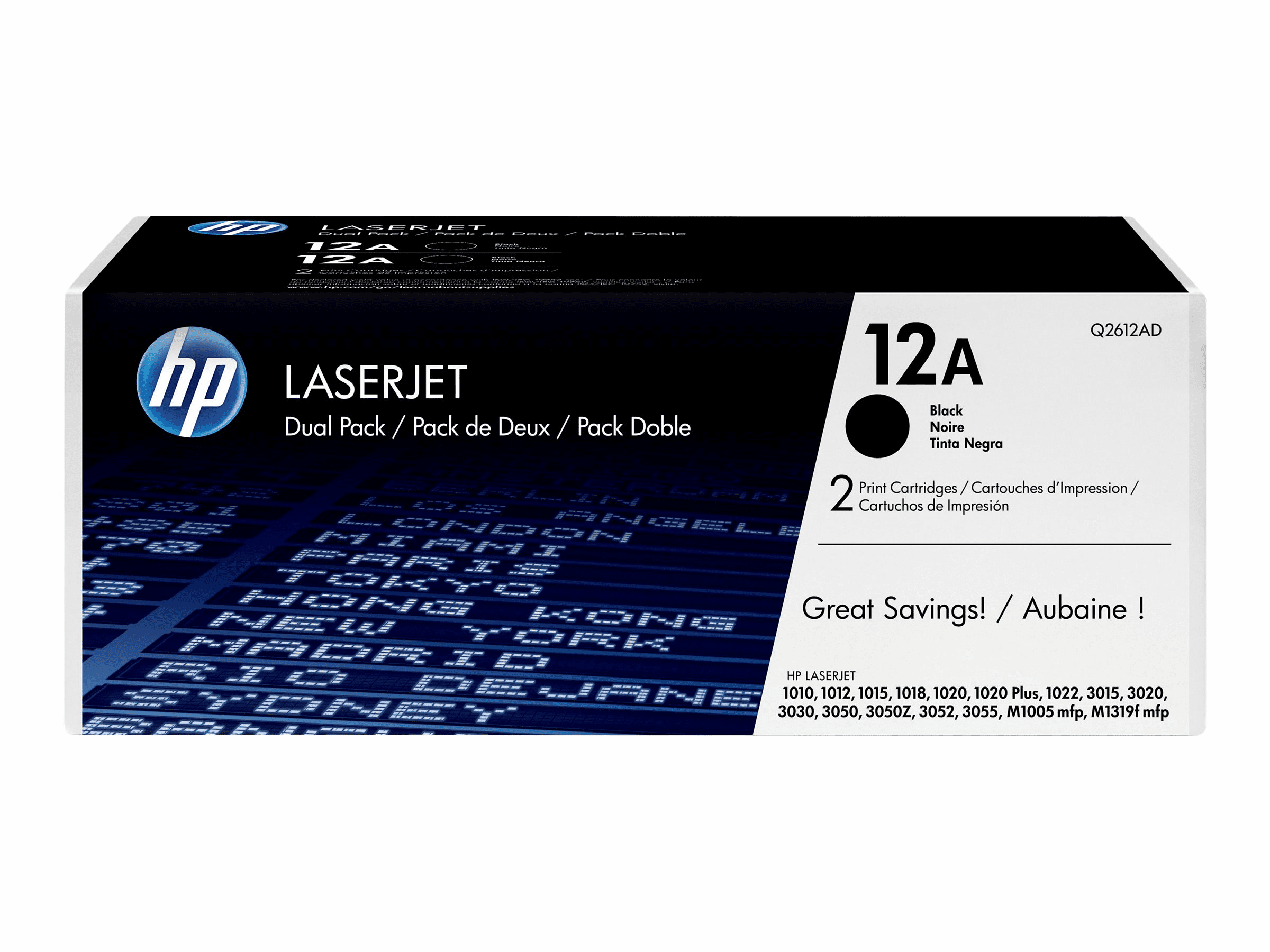 HP Toner black Nr. 12A (Q2612AD) je ca. 2.000 Seiten, Doppelpack